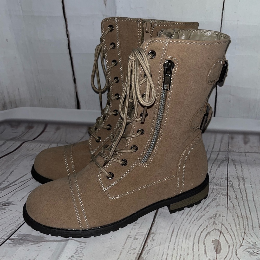 New Link Mango 63k Taupe Cap Toe Big Girls Boots 4